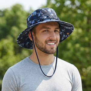 Sombrero <span class=keywords><strong>de</strong></span> Pescador para Hombre Landfond, Accesorio <span class=keywords><strong>de</strong></span> Primavera/Verano, Protección Solar, Camuflaje, Ala Ancha, Transpirable - Product Image 6