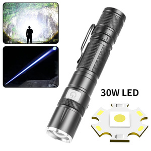 Customized White Laser Long Range Flashlight 18650 <b>Battery</b> Type C Rechargeable Compact With Pen Clip High Power LED Light - Product Image 5