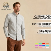 Camisa Oxford de Hombre 100% Algodón Estilo Arquitecto con Logotipo Personalizado y Botones