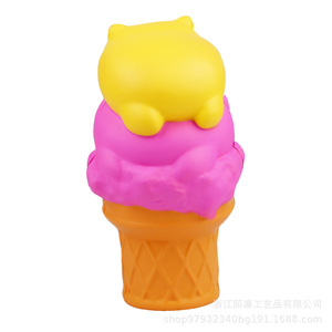 PU Cat Stack Ice Cream <b>Squishy</b> Toy 2-4 Years Unisex Fidget Toy Decor - Product Image 4