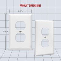 Kit de plaques murales doubles, caches de prises électriques en plastique, taille standard, 1 gang, caches de prises électriques, C660D1-W blanc