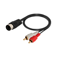 KAICAP DIN 7-Pin Stecker-Stecker auf 3 RCA Buchse Stereo-Videokabel mit PVC-Ummantelung, 3,0 Fuß Länge, blanker Kupferleiter für Kamera und Auto