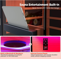Sauna sec intérieur personnalisé 120V - 2030W, sauna infrarouge intérieur pour 2 personnes à faible EMF avec 9 panneaux chauffants pour la maison