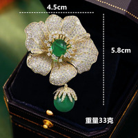 Broche Camélia Tendance, Broche Florale Créative et Luxueuse, Grand Accessoire Vestimentaire