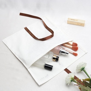 Reusable Custom Logo Printed <b>White</b> Cotton Twill Envelope Pouch Clothes Gift Packing <b>Bag</b> With Ribbon Shoe Handbag Cover Dust <b>Bag</b> - Product Image 4