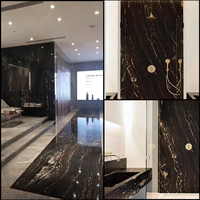 Dalle de marbre de luxe en or noir pour carreaux de sol comptoirs de cuisine panneau mural escalier en marbre Table à manger en marbre baignoire évier