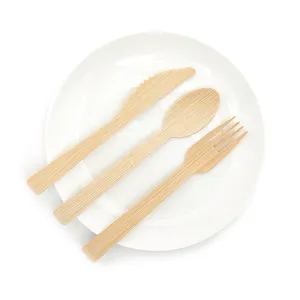 Impresso LOOG Personalizado Bamboo Travel Cutlery Set Descartável Preço De Atacado Bamboo Cutlery Organizer