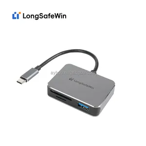 4K 60Hz Dual HD Output Display Aluminum Oem 5 In 1 Usb C Hub Docking Station Type C To Dual Hdtv Adapter