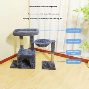 Small Apartment <strong>Cat</strong> Tree Multi-Layer Integrated <strong>Cat</strong> <strong>Climbing</strong> <strong>Frame</strong> and Toy with Sisal Post for Large <strong>Cats</strong> in Small Spaces - Product Image 4
