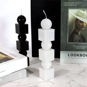 แท่นวางเทียนแบบ DIY ทรงสี่เหลี่ยมสำหรับต้นๆที่วางเทียนสร้างสรรค์แม่พิมพ์สองกลีบทำจากซิลิโคนทำมือแบบทำมือ - Product Image 2