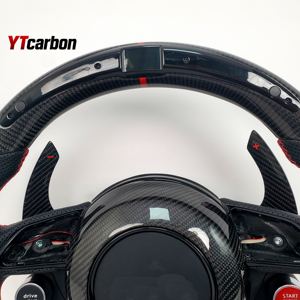 YTcarbon pour <span class=keywords><strong>S1</strong></span> S3 S4 S5 S6 S7 S8 SQ3 SQ5 SQ7 TTS <span class=keywords><strong>accessoires</strong></span> intérieurs de voiture Style de course personnalisé volant en Fiber de carbone véritable - Product Image 3