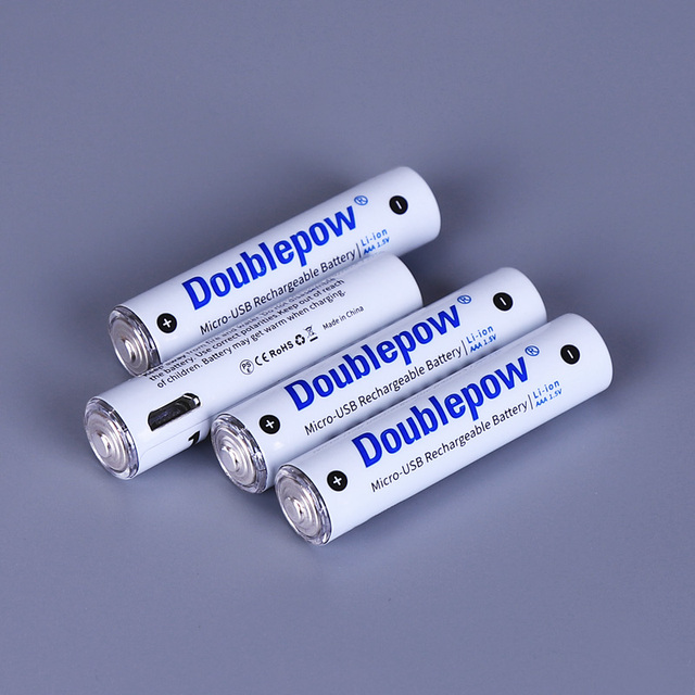 Doublepow 1.5V 1000mWh AAA Micro Type C USB Charger Battery Rechargeable Lithium Ion 1.5V Batteries for Game Keyboards Toys