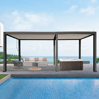 Pergola moderne 3x3 3x4 en aluminium avec toit à lames orientables motorisé, imperméable, écologique et offrant une protection UV pour balcon extérieur