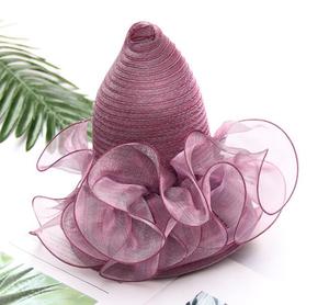 New Elegant <b>Wedding</b> Organza White Flower Fashion <b>Women</b> Ladies Church <b>Hats</b> - Product Image 3