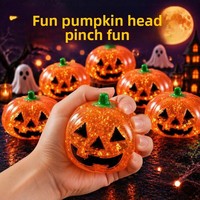 Jouet anti-stress en caoutchouc souple à rebond lent, tête de citrouille scintillante, pour Halloween, gadget de décompression pour le bureau