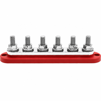 Barre omnibus en cuivre robuste 300A 6 voies M10 avec couvercle amovible pour distribution d'énergie de batterie marine, VR et automobile