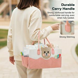 Organisateur de couches pour bébé en feutre personnalisé, panier de rangement portable pour couches et lingettes - Product Image 6