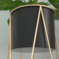 Nouveaux pots de fleurs et jardinières en métal doré pour plantes d'intérieur, grands et volumineux, vente en gros, à prix abordable, avec support