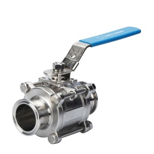 Válvula de Bola Industrial Hidráulica CF8 Cf8m de Acero Inoxidable Sanitario de 3 Piezas (3PC) para Alimentos y Bebidas - Product Image 1