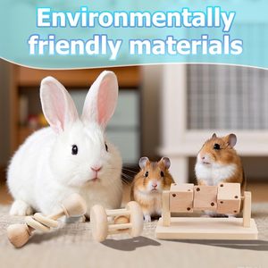 3 Juguetes de Madera para Hámsteres, Conejos, Gerbillas, Ratas y Chinchillas, para Jugar y Moler Dientes - Product Image 5