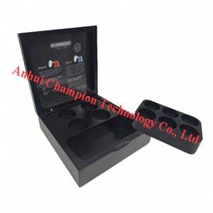 Caja de cápsulas de café con múltiples compartimentos Diseño de madera de 3 ranuras - Product Image 1