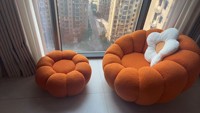 Donna Lazy Sofa, fauteuil minimaliste en velours citrouille, simple ou double, pivotant et inclinable pour balcon, mobilier de maison moderne