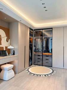 Panel de madera en forma de U para dormitorio moderno personalizado, sistema de armario - Product Image 2