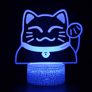 16 Colors Warm White Dimmable Cat Acrylic 3D LED Night <strong>Light</strong> <strong>Table</strong> Lamp for Bedroom Home Decor Kids Toy Gift - Product Image 6