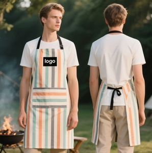 Tablier de cuisine personnalisé en coton et lin lavable avec texte ou logo sublimation couleur bon marché - Product Image 4