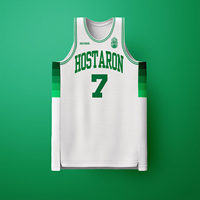 HOSTARON Vêtements de basket-ball réversibles sublimés personnalisés Veste d'échauffement Chemise et short de tir Maillot de basket-ball Ensemble d'uniformes d'équipe