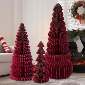 Factory Price Modern Eco-Friendly Honeycomb Paper Christmas <b>Tree</b> <b>Ornaments</b> Festival Home Decoration Window Display - Product Image 1