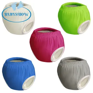 Vente en gros imperméable bébé bambou lavable réutilisable tissu couches-culottes pot pantalons d'entraînement sous-vêtements pour tout-petits