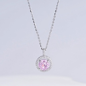 Collares personalizados de plata 925 con circonitas redondas, minimalistas, estilo veraniego, con piedras de color en forma de gota de agua para chicas. - Product Image 4