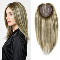 D.S Hair Topper en dentelle de cheveux humains vierges personnalisé avec clips pour cheveux clairsemés – Vente en gros