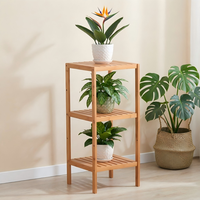 Étagère à fleurs multi-niveaux en bambou, non pliable, pour salon, intérieur/extérieur