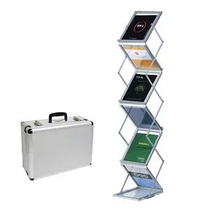 Zed-up Lite A4 Literature Display Stand double sided acrylic shelves folding display for magazines brochures