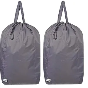 Lavável saco de roupa para viagem com alças e cordão (1 pacote), grande, suficiente para segurar 3 cargas de lavanderia
