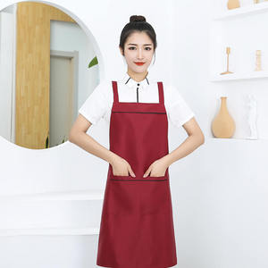 <b>Black</b> Polyester <b>Apron</b> With Shoulder Straps Waterproof Oil Resistant For Restaurant Bar Uniforms - Product Image 5