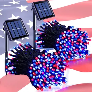 OEM 100 200 500 LED Solar Christmas Lights Twinkle Outdoor IP44 Waterproof Luces Ee Navid Red White Blue Fairy String Lights