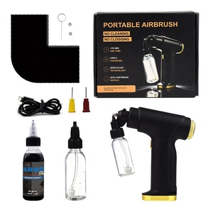 Kit de compresseur d'aérographe professionnel multi-usage à alimentation par gravité pour coiffure, <span class=keywords><strong>peinture</strong></span> automobile, modélisme ; Aérographe portable 35 psi - Product Image 2