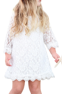 Vestidos de Verano para Niñas al por Mayor, Ropa Casual con Estampado Floral y Encaje de Malla - Product Image 2