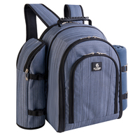 Sac de pique-nique isotherme TAWA 600D, souple, réutilisable, pliable, pour 4 personnes, avec compartiment isotherme et fermeture éclair, ensemble de camping