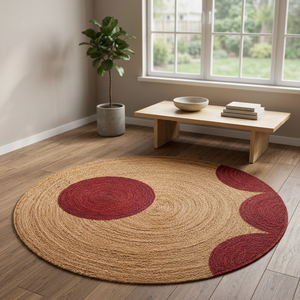 Handmade Boho Scalloped Edge Round Jute Rug Decorative Circular Braided Area <b>Mat</b> <b>for</b> Nursery Bedroom Entryway <b>Floor</b> - Product Image 3