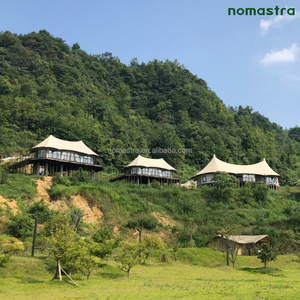 Tienda de campaña de lujo Habitación de hotel Estructura de marco de acero para retiros de bosque y cañón Carpas de glamping de acero Suite para centros turísticos de Parques Nacionales - Product Image 4