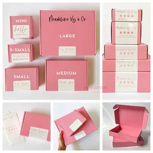 Перерабатываемые картонные коробки для косметической упаковки ресниц гофрированная розовая почтовая коробка с индивидуальным логотипом