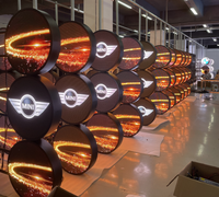 Écran numérique circulaire à affichage de logo à LED étanche double face pour ascenseur et éducation pour le stockage de signes de logo circulaire