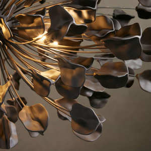 Lámpara de Araña de Cerámica Negra de Diseño Creativo para Salón de Banquetes, Sala de Estar, Decoración del Hogar, Lámpara de Araña de Pétalos de Cerámica Moderna y Lujosa - Product Image 3