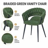 Chaise de coiffeuse contemporaine rembourrée en métal robuste, portable, avec cordon en coton tressé, service personnalisé