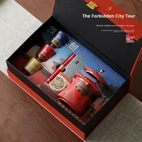 Service à thé chinois créatif de la Cité interdite de Chine, souvenir touristique de Pékin, cadeau commémoratif pratique haut de gamme pour l'étranger