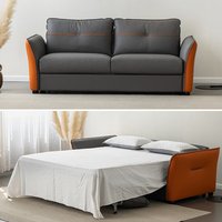 Canapé-lit convertible moderne en cuir pliable 2 en 1, 3 places, pour petit espace, salon, meubles de maison